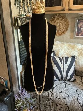 Elegant 60” Long faux Pearl Necklace